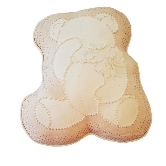 Needlecraft Candlewickery “Teddy” Pillow Vintage - Picture 1 of 11